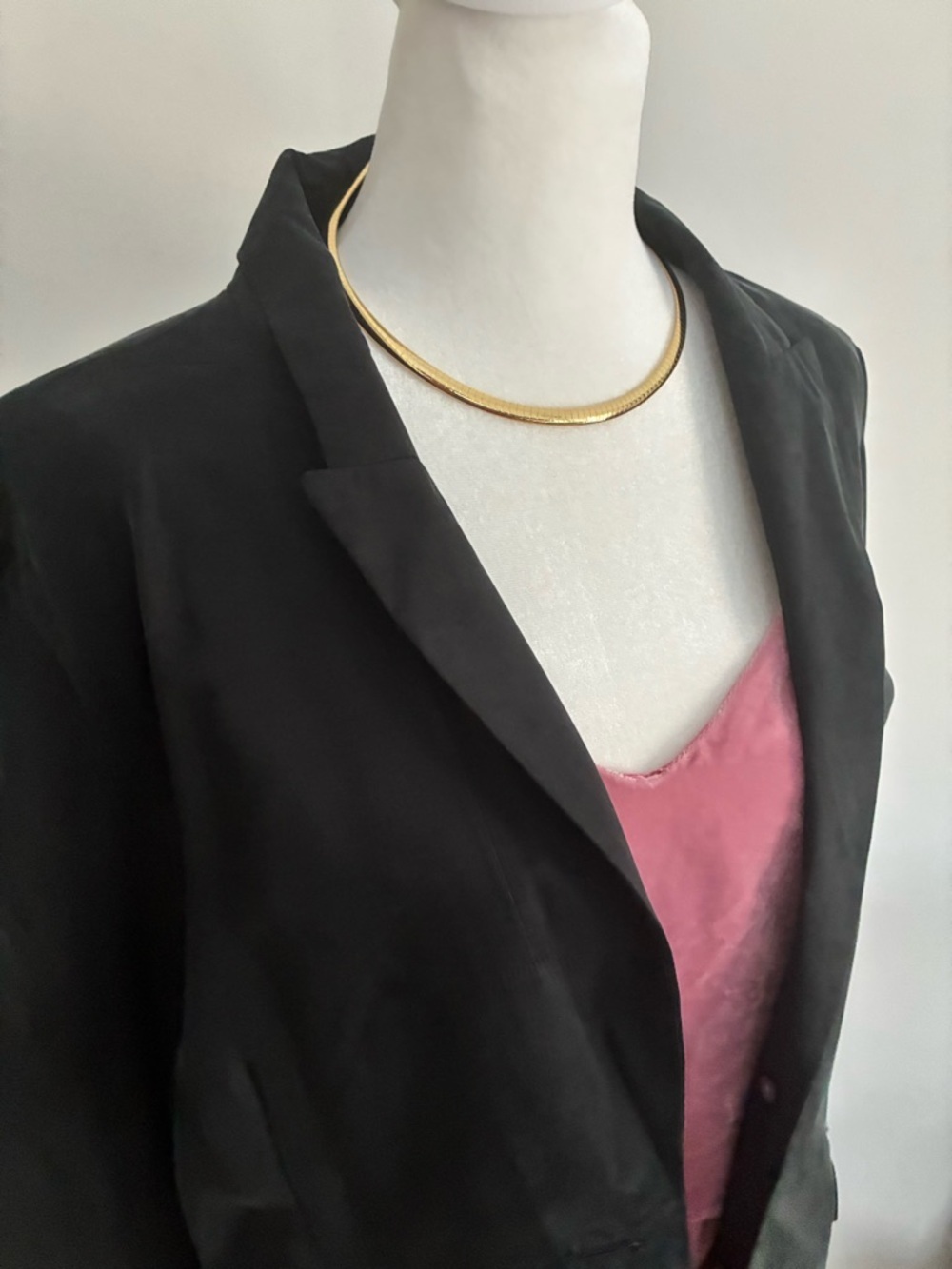 J.Crew Cupro jacket silk like black 90s blazer women 12 - Picture 7 of 9